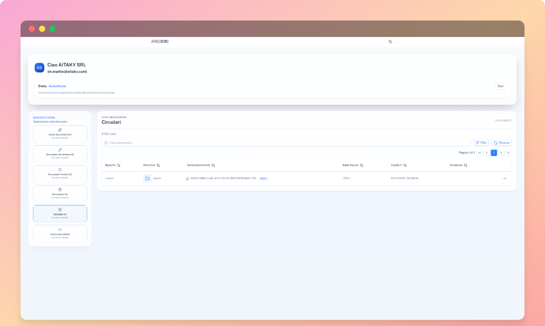Gestione documentale cloud in ARGO Manager